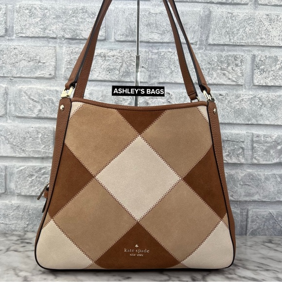 kate spade Handbags - Kate Spade Leila Medium Patchwork Suede Triple Compartment Shoulder Bag Tote